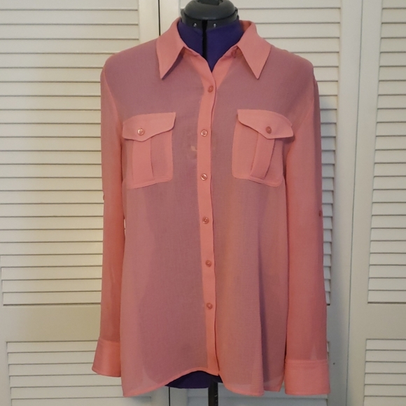 Evan Picone, blouse Pink, size large, - Picture 1 of 6